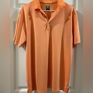 Orange and white collared shirt